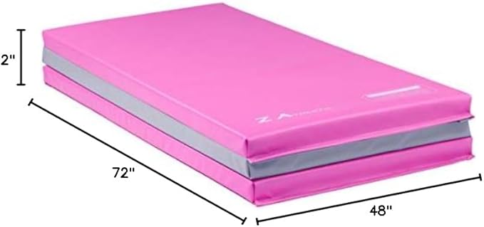 Z Athletic Folding Mat for Gymnastics, Tumbling, Cheerleading, and More, 4 Ft x 6 Ft x 2 In