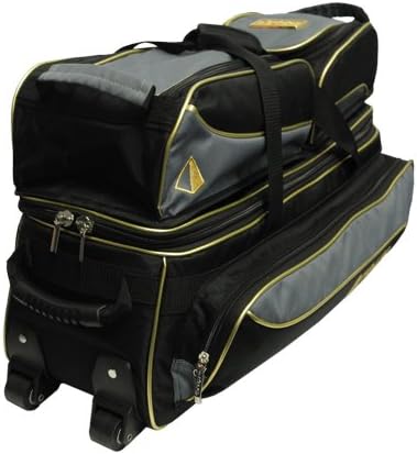 Pyramid Path Triple Tote Roller Plus Bowling Bag with Detachable Shoe Bag (Fits US Mens Size 15), Accessory and Side Pocket, Lightweight Travel Design