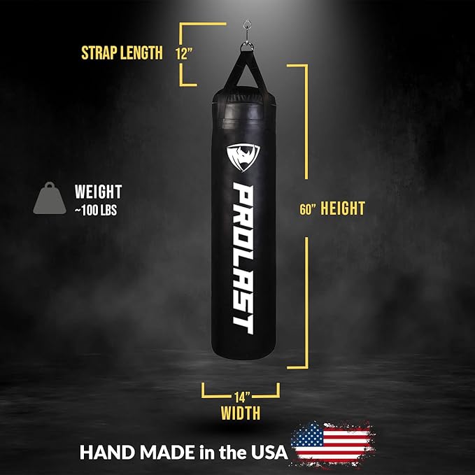 PROLAST 5FT 100LB Heavy Punching Bag Filled Made in USA(New Edition)