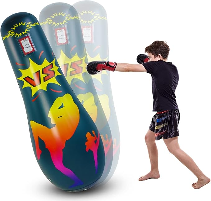 Punching Bag for Kids, Free Standing Boxing Bag for Bounce Back Focus Punching Bag for Practicing Karate, Taekwondo, De-Stress Boxing Bag for Kids.