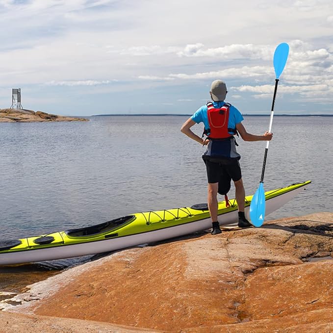 Kayak Paddle - Adjustable 2 Pieces Aluminum Alloy Shaft with Glass Fiber Blade for Surfing,Oar Fishing Easy Packable Travel