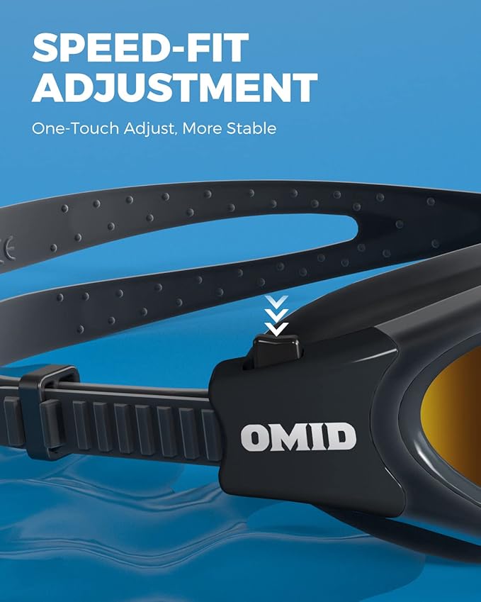 OMID Swim Goggles, P2 Polarized Swimming Goggles for Men Anti-fog Goggles Swimming for Adult Women