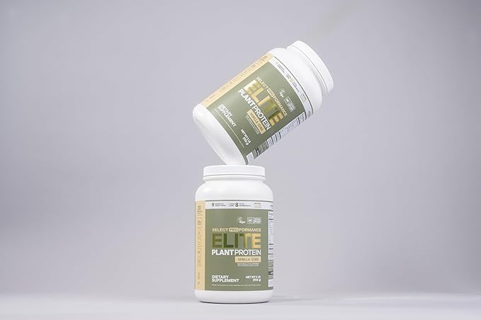 Select Proformance Elite Vegan Plant Protein Powder, Vanilla Icing, NSF Certified, No Added Sugar, 15g of Protein per Serving, 40 Servings, 2 Lbs