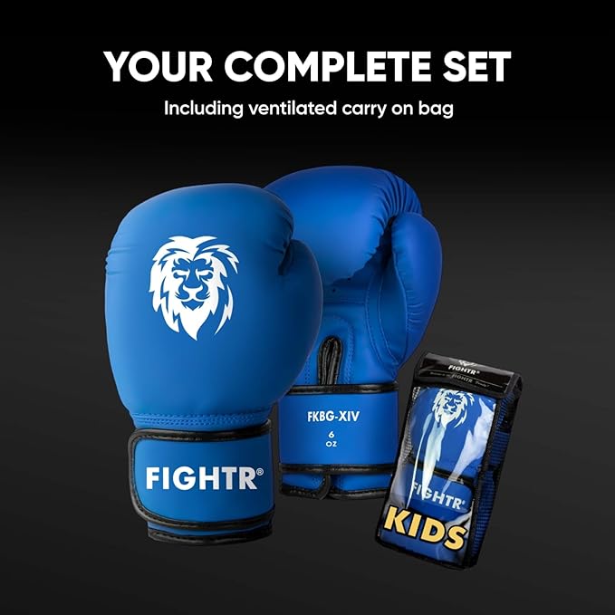 FIGHTR® Kids Boxing Gloves and More Stability | Junior Boys and Girls | Boxing, MMA, Muay Thai, Kickboxing & Martial Arts 04 06 oz | incl. Carry Bag