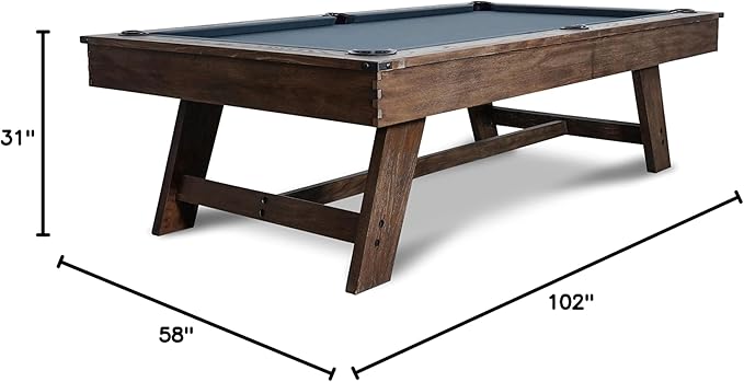 Nixon Billiards - Hunter Slate Billiard Pool Table (Wood Leg) - Brushed Walnut - 8FT - White Glove Installation