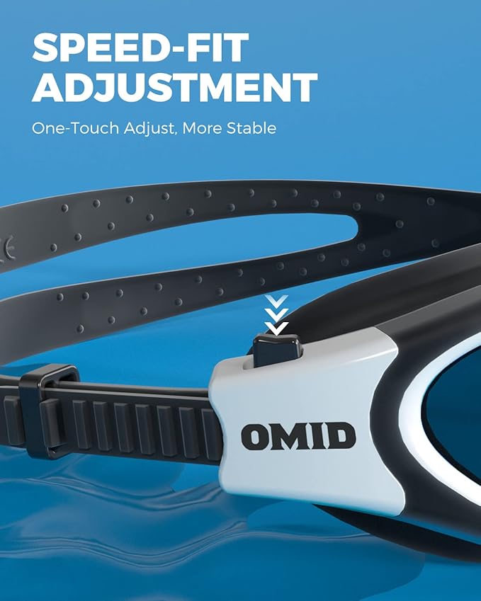 OMID Swim Goggles, P2 Polarized Swimming Goggles for Men Anti-fog Goggles Swimming for Adult Women