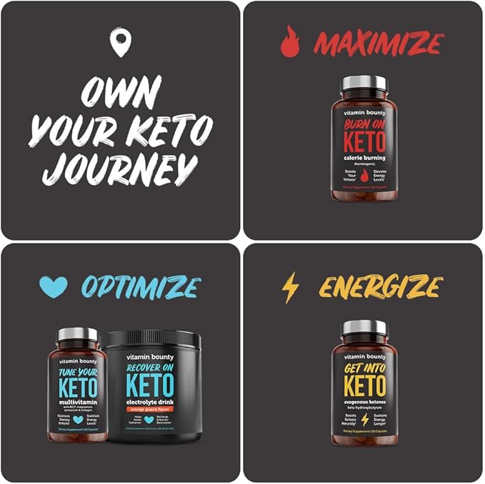 Vitamin Bounty Tune Your Keto Multivitamin with Magnesium & Potassium - Daily Supplements for Men & Women on Keto Diet - Energy & Cramp Relief - Ketosis Support - GLP-1 Support - 90 Capsules