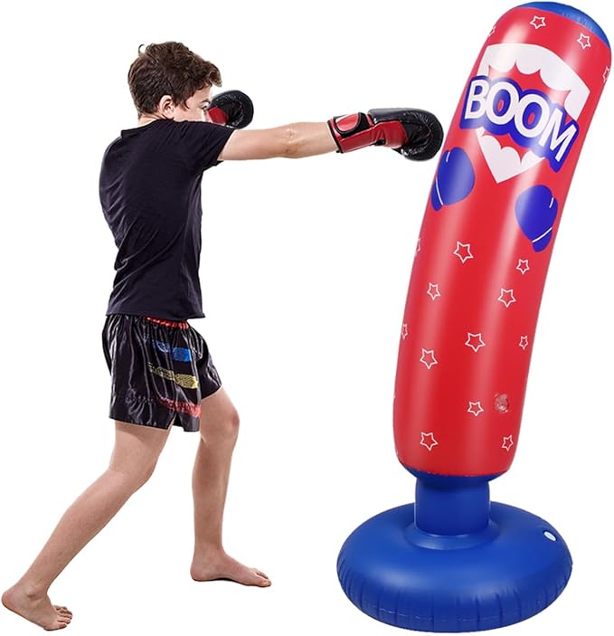Punching Bag for Kids, Free Standing Boxing Bag for Bounce Back Focus Punching Bag for Practicing Karate, Taekwondo, De-Stress Boxing Bag for Kids.