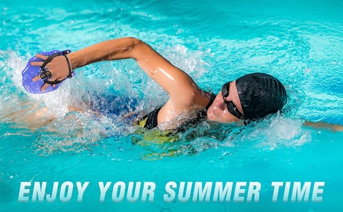 Hikeen Swim Paddle Hand for Adult and Junior, Swim Training Hand Paddles with Adjustable Straps, Swimming Hand Paddles for Training