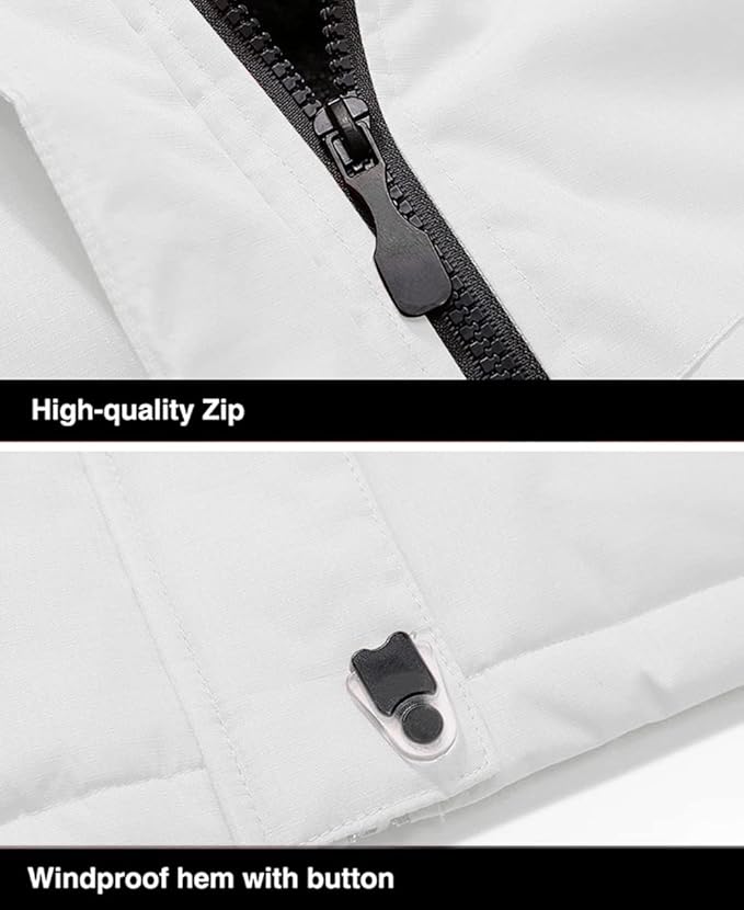 MAGCOMSEN Men's Winter Coats Water Resistant Ski Snow Jacket Warm Fleece Jacket Parka Raincoats With Multi-Pockets