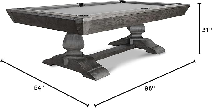 Nixon Billiards - Birdy Slate Billiard Pool Table- Grayson Grey - 7ft and 8ft - Whiteglove