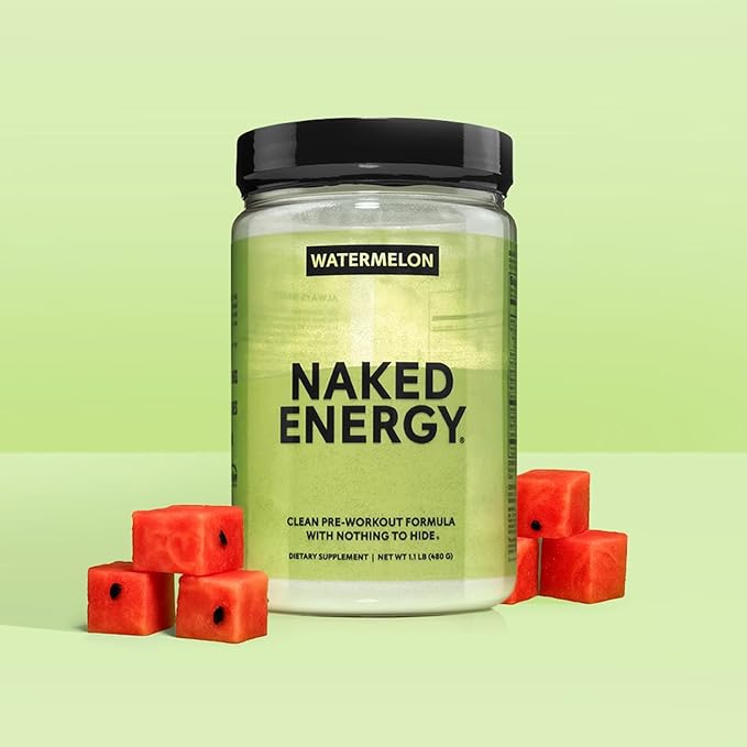 NAKED Watermelon Energy - Clean Pre Workout Supplement for Men and Women, Vegan Friendly, No Added Sweeteners, Colors Or Flavors - 30 Servings