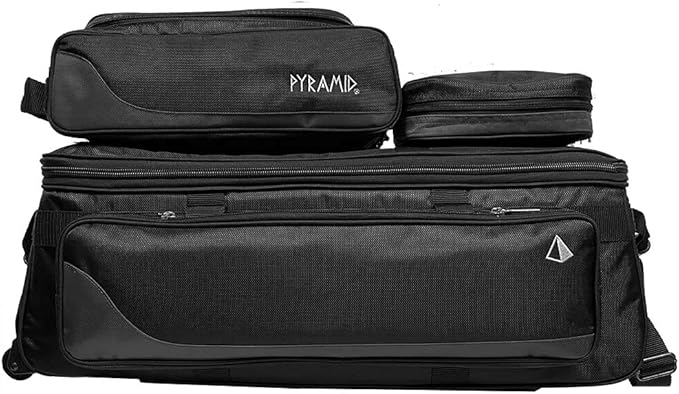 Pyramid Path Triple Tote Roller Plus Bowling Bag with Detachable Shoe Bag (Fits US Mens Size 15), Accessory and Side Pocket, Lightweight Travel Design
