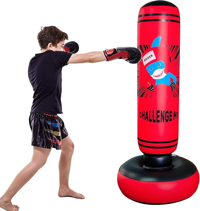Punching Bag Kid,Boxing Bag for Kids,Inflatable Dummy, Inflatable Punching Bag, De-Stress Boxing Bag for Kids.