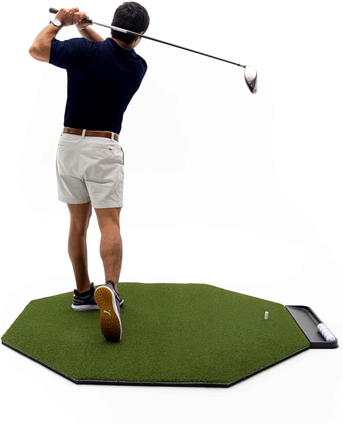 Premium Turf Indoor/Outdoor Golf Mat. Bonus Tray + 3 Tees
