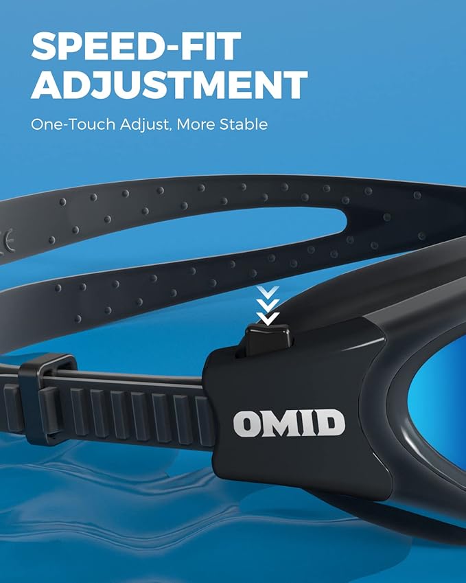 OMID Swim Goggles, P2 Polarized Swimming Goggles for Men Anti-fog Goggles Swimming for Adult Women