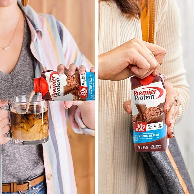 Premier Protein Protein Shake, Chocolate, 30g Protein, 1g Sugar, 11 fl oz Pack of 12