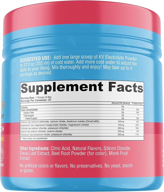 Keto Vitals Keto Electrolytes Powder | Keto-Friendly Electrolytes with Potassium, Magnesium, Sodium, Calcium | Electrolytes Sugar Free | Supplement Energy Drink Mix | Zero Calories, Zero Carbs