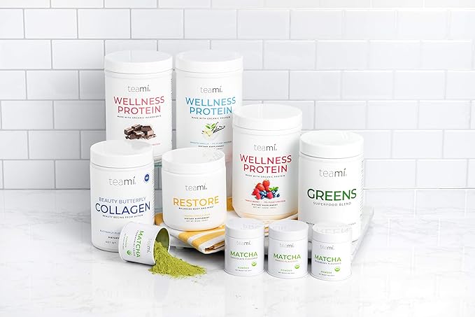 Teami Vegan Protein Powder with Organic Ingredients - Smooth Plant Based Pea Protein Powder with Low Net Carbs, Non-GMO, Dairy Free, Soy Free, No Sugar Added - Triple Berry (14 Servings, 13.6 Ounce)