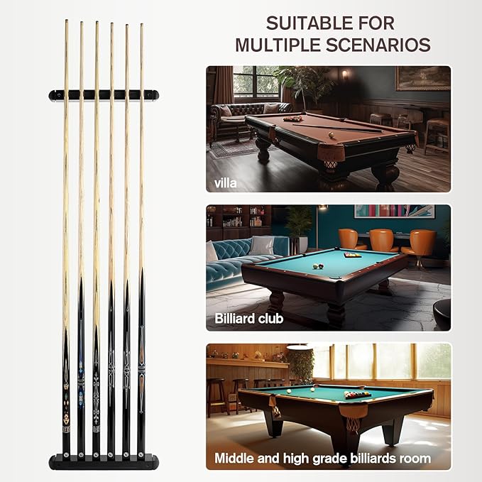 Pool Stick Holder - Wall Mounted with 6/8 Stick Capacity