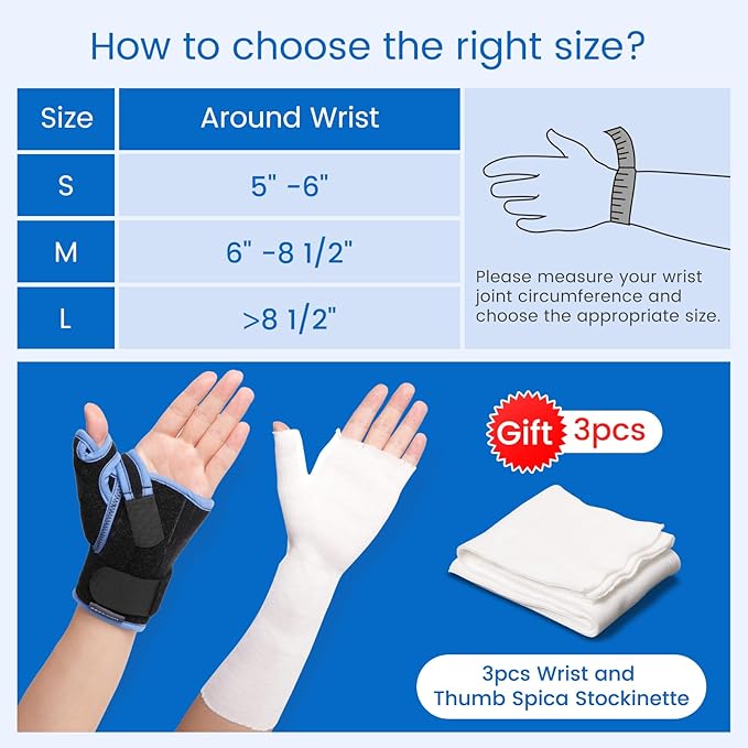 VELPEAU Carpal Tunnel Wrist Brace with Thumb Stabilizer Night Support, Completely Stabilizes Wrist Thumb Joint, Pain Relief for Tendonitis, De Quervain's Tenosynovitis, Arthritis(Short, Right Hand, L)