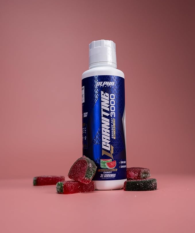L Carnitine Liquid 3000 | Stimulant-Free L-Carnitine Supplement for Men & Women | Pre-Workout Energy Boost & Muscle Recovery | Zero Sugar, Fat, & Carbs | 31 Servings (Watermelon Candy)