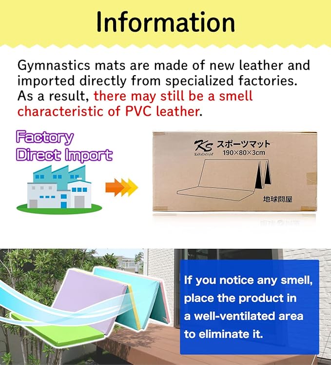 KaRaDaStyle Gymnastics Mat Folding Stretch Mats 75"x31"x1.2" Exercise Muscle Training Children Play Horizontal Bar Mat Yoga Sports Soundproof Home Use