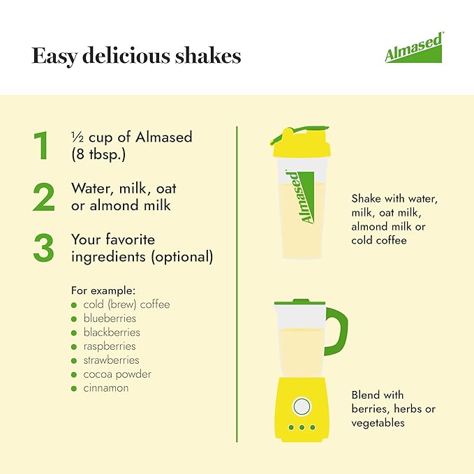 Almased Protein Powder, GLP-1 Nutrition Support Supplement, Meal Replacement Shake for Weight Loss, high protein, complete nutrition (Vanilla Flavor, 3 Cans @ 17.6 oz ea + scoop + 700ml Shaker Bottle