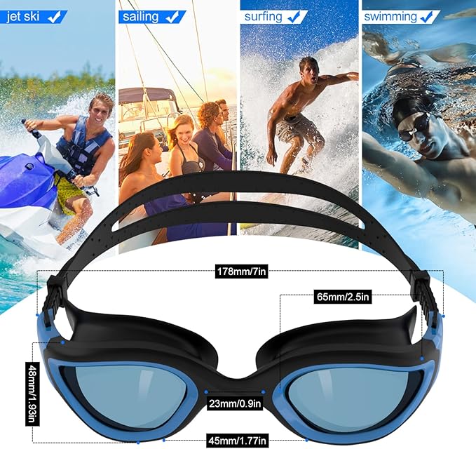 WIN.MAX Polarized Swimming Goggles Swim Pool Goggles Anti Fog Anti UV No Leakage Clear Vision for Men Women Adults Teenagers