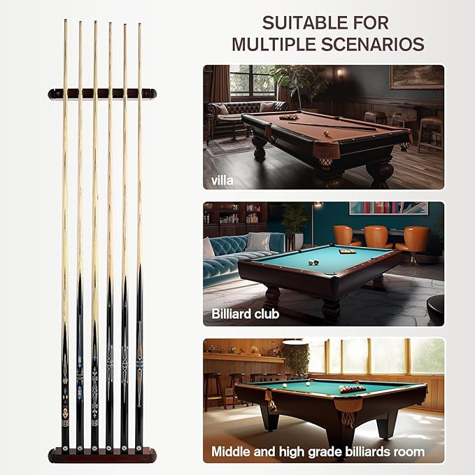 Pool Stick Holder - Wall Mounted with 6/8 Stick Capacity