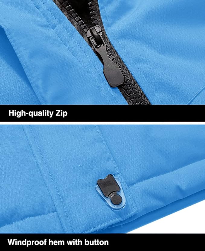 MAGCOMSEN Men's Winter Coats Water Resistant Ski Snow Jacket Warm Fleece Jacket Parka Raincoats With Multi-Pockets