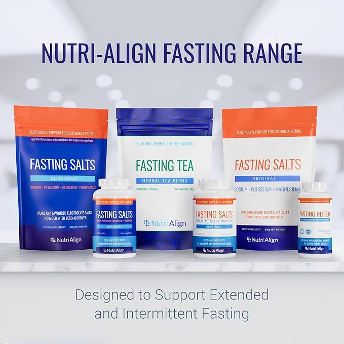 Nutri-Align Fasting Salts Fasting Electrolytes Powder | Pure Unflavoured Electrolytes for Fasting - Intermittent & Extended Fasting | 400g Sodium Potassium Magnesium Fasting Salt | Filler & Sugar Free