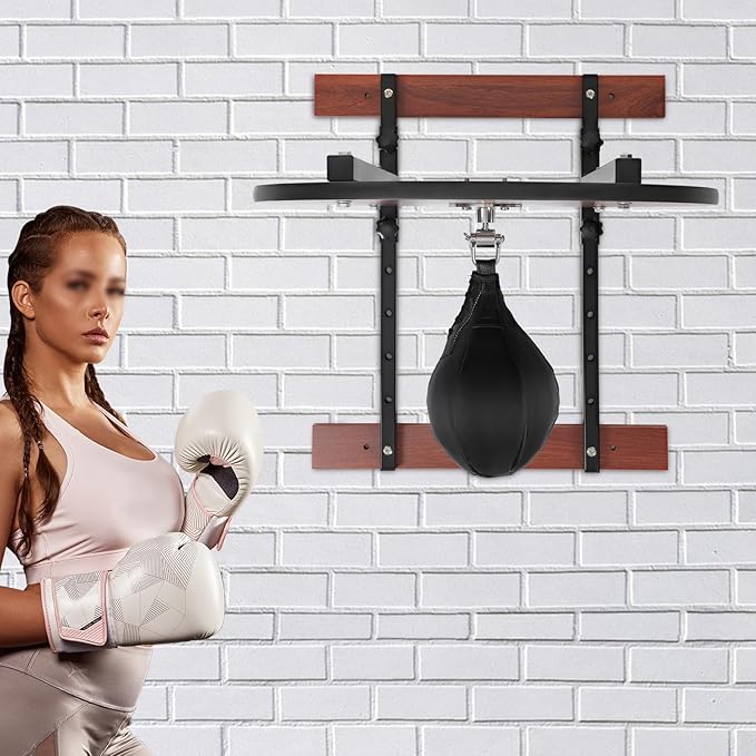Speed Bag Platform Kit, Height Adjustable Boxing Training Equipment with Air Pump 360° Swivel, Wall Mount Punching Bag Boxing Training Full Kit for Fitness Enthusiasts