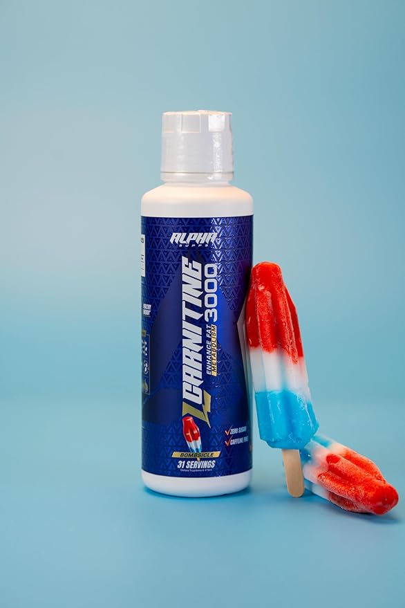 L Carnitine Liquid 3000 | Stimulant-Free L-Carnitine Supplement for Men & Women | Pre-Workout Energy Boost & Muscle Recovery | Zero Sugar, Fat, & Carbs | 31 Servings (Bombsicle)