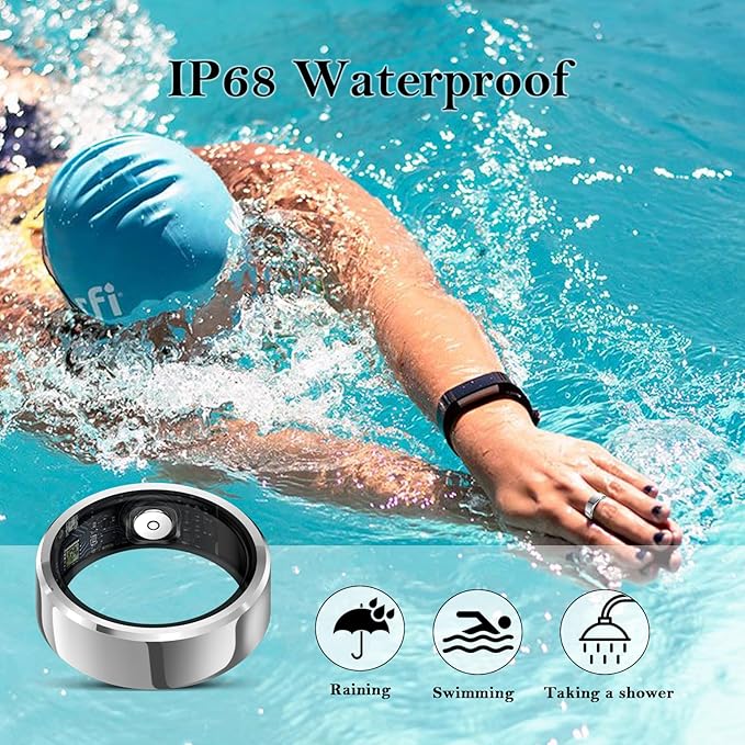 Smart Ring for Women Men-Wearable Fitness Tracker with Sleep Tracking Heart Rate Healthy Monitor Ring Activity Monitoring Steps Calories