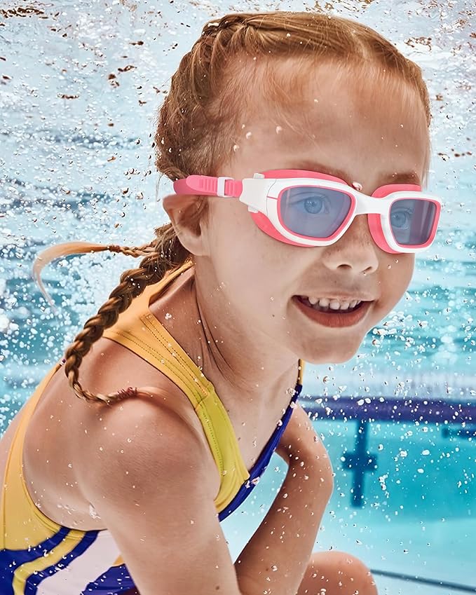 Kids Swim Goggles,Swimming Goggles for Kids 6-14, Anti-Fog UV Protection Pool Glasses for Boys Girls