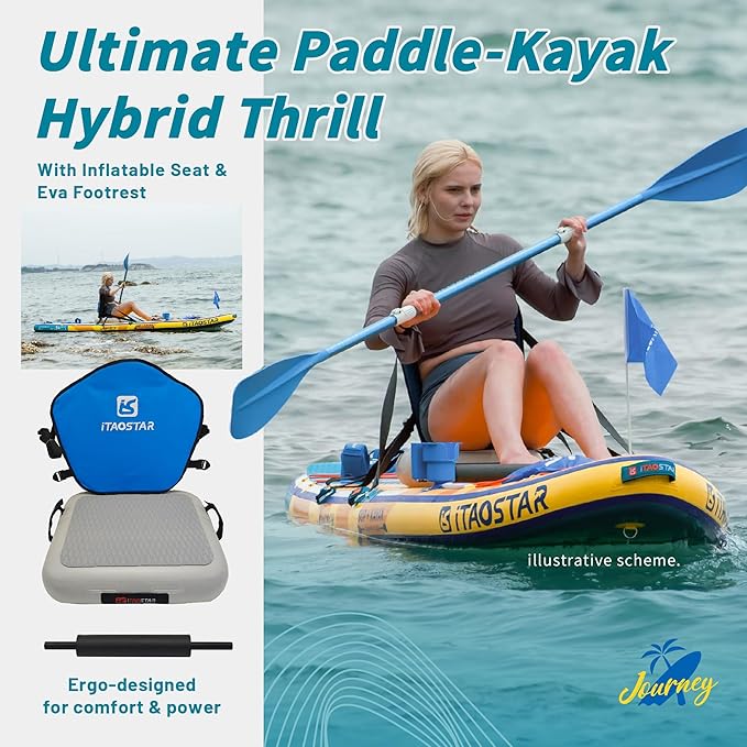 Journey 11'6" / 11'×34" / 11'×35" Extra Wide Paddle Board, One-Stop Premium SUP Board Accessories, Tailored Fins, Stable Inflatable Stand Up Paddle Boards for Youth/Adults of All Skill Levels