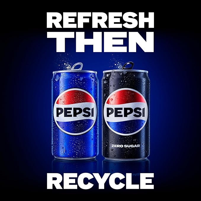 Pepsi Zero Sugar Cola Soda Pop, 7.5 Ounce Mini Cans, (10 Pack) (Packaging May Vary)