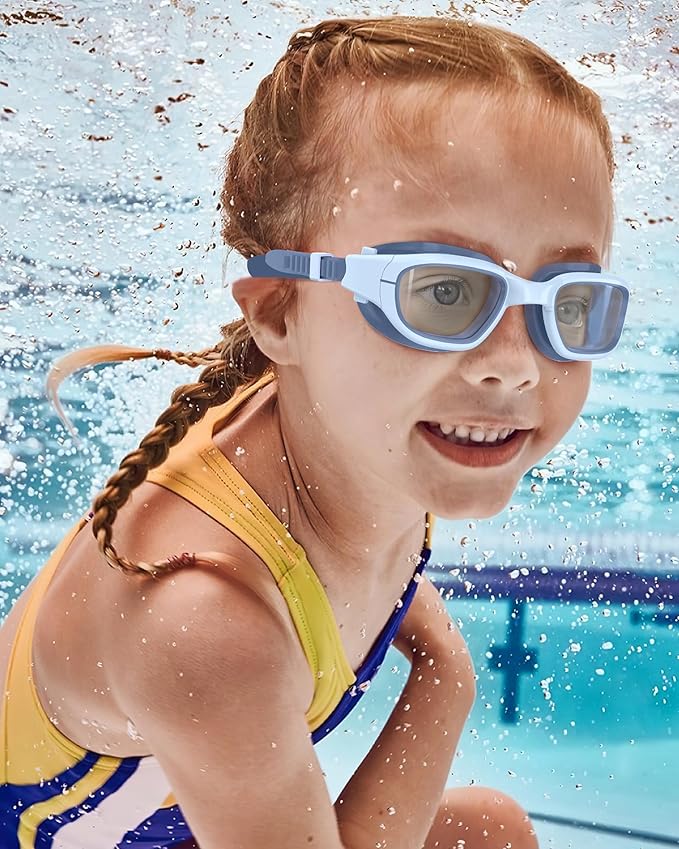 Kids Swim Goggles,Swimming Goggles for Kids 6-14, Anti-Fog UV Protection Pool Glasses for Boys Girls