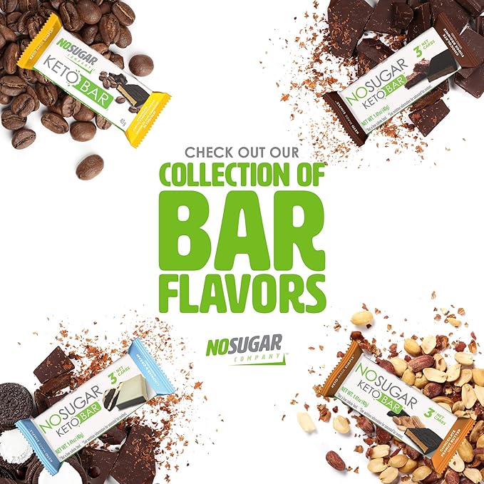 No Sugar Keto Bar Snack - Low Carb No Sugar Keto Snack Food with Keto Friendly Macros (24 x 1.41oz Bars, Chocolate Mint)