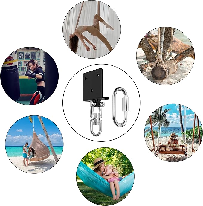 Heavy Bag Hanger for Heavy Bag Beam Mount 360° Rotation Boxing Bag Ceiling Mount I-Beam Punching Bag Hanger Beam Mount Hooks Fit Hanging Punching Bags and Swings (700 LB Capacity)