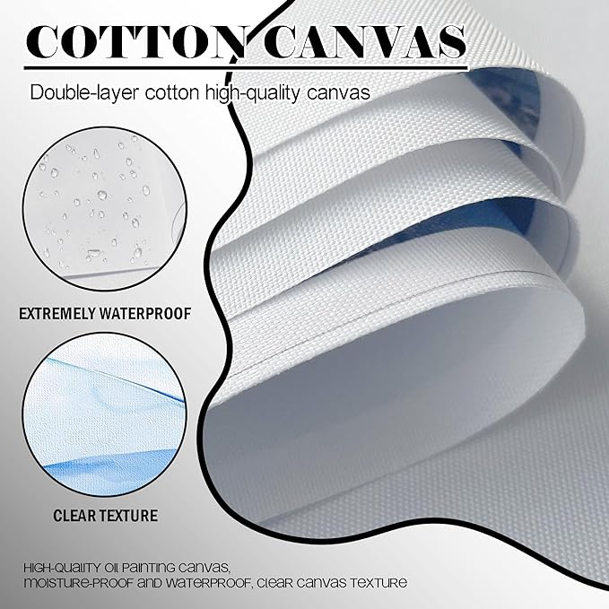 CHATYOUNG Living Room Wall Art - Tenacious Tree of Life Teal Blue Leaves Theme Large Paintings Canvas Framed Wall Picture for Office Bedroom Kitchen Office Home Decor 40"x20"