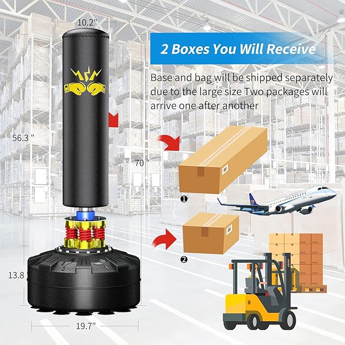 Freestanding Punching Bag for Adults,70'' Boxing Bag with Stand Kicking Bag Heavy Bag with Boxing Gloves,Suitable for Boxing and Kickboxing for Home Office Gym,Gift for Boys and Girls