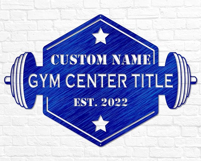 Personalized Gym Sign with Name | Hexagon Gym Garage Decor | Gym Decor for Home Gym | Established Signs for Workout Room | Gift for Athlete