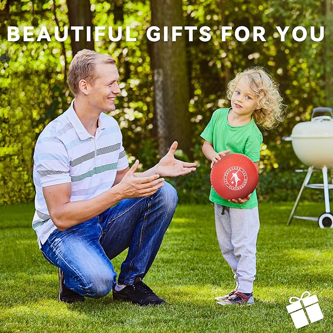 10 Inch Kickball Set, Playground Ball with Carrying Bag, Dodge Balls for Kids and Adults, Bouncing Sport Handball and Toy Ball, Outdoor Rubber Balls Official Camps and Schools Play Ball