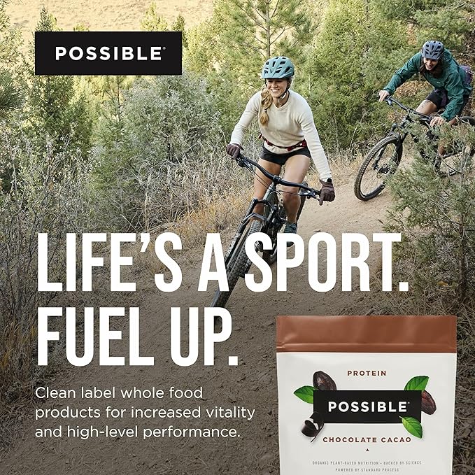Possible Protein Powder Chocolate Cacao - 20g of Vegan, Plant-Based Protein Mix - Non-GMO, Non-Dairy, Gluten-Free - 3.5g of BCAAs - 9 Essential Amino Acids - 15-Day Supply - 1 Bag, 15 Servings