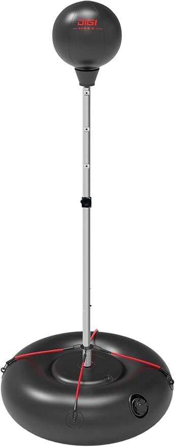 Punching Bag with Stand for Adults and Teens, Height Adjustable, Speed Bags for Boxing with Hand Pump and 4 Elastic Cords, Boxing Punching Bag for Training, Stress Relief and Fitness