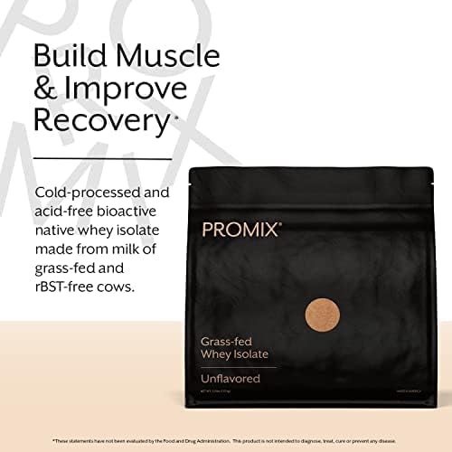 ProMix Nutrition Whey Protein Isolate Powder, Unflavored - Grass-Fed & 100% All Natural - ­Post Workout Fitness & Nutrition Shakes, Smoothies, Baking & Cooking Recipes - 2.5 Pound (Pack of 2)