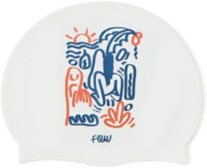 Unisex Silicone Swimming hat That Protects Hair and Ears, Pretty and Cool Artist Collaboration Design Swimming hat