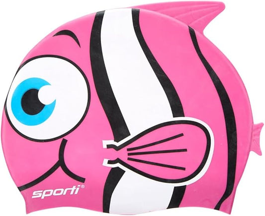 Sporti Silicone Swim Cap for Kids, Unisex Youth Swimming Cap, Protection Bathing Caps for Your Children, Aged 2-10